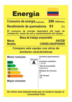 Combo Haceb: Estufa De Empotrar 60x43 + Campana + Microondas Color Gris