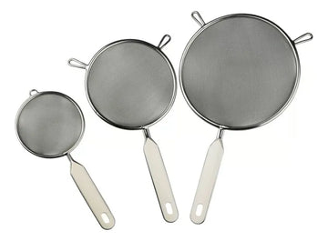 Juego De 3 Coladores Nylon Plateado