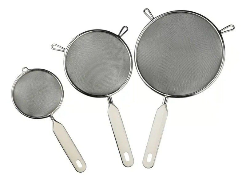 Juego De 3 Coladores Nylon Plateado