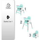 Silla Cokibú Bebé Sbebe-1mt 3 Alturas Menta Liso Agua