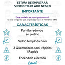 Estufa De Empotrar Vidrio 5883 Gas Natural Negro