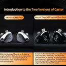 Auriculares KZ castor standard Monitores In-ear con Switch de 4 Controladores Plateado con Micrófono