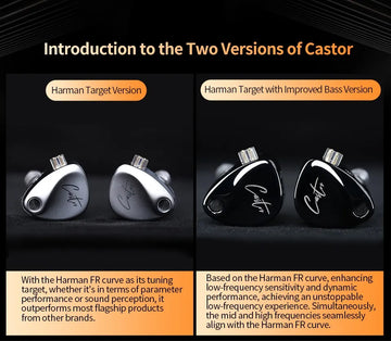 Auriculares KZ castor standard Monitores In-ear con Switch de 4 Controladores Plateado con Micrófono