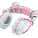 Audifonos Gamer Onikuma X10 Orejas Blancos Con Rosado Rgb Color Blanco