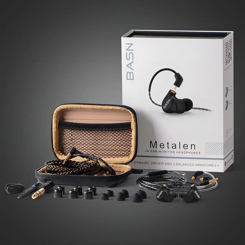 Basn Metalen - Auriculares Intrauditivos Para 4 Controlador. Color Mate Negro