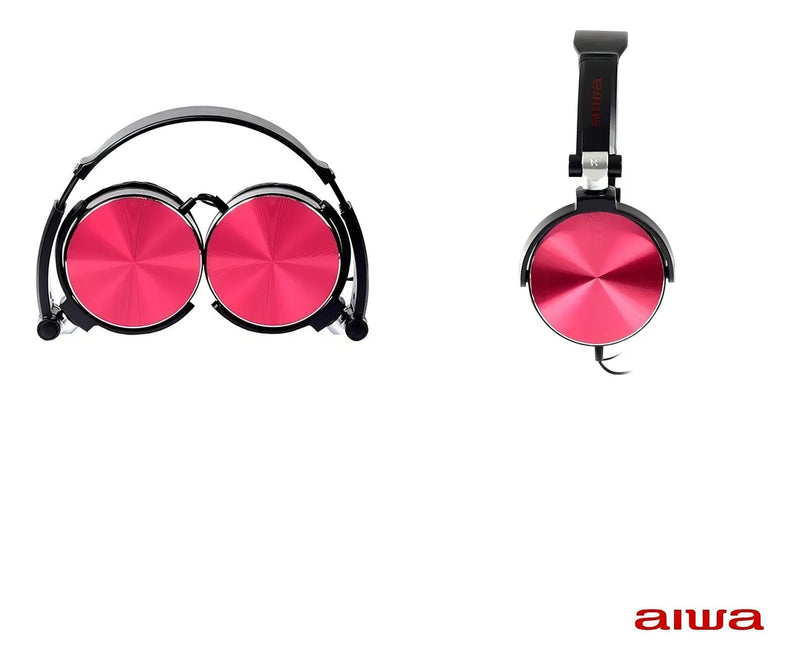 Audifonos Diadema Manos Libres Estereo Aiwa Aw X107r Rojo