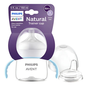 Vaso Entrenador Avent Antiderrame 6m+ Transición Con Asa Transparente Liso