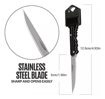 Cuchillo Supervivencia Navaja Táctica Camping Llave Llavero Negro