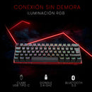 Teclado Mecánico Redragon Fizz Pro K616 Rgb Wireless Dual Color Del Teclado Negro Idioma Español Latinoamérica