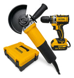 Combo Taladro Percutor Inalámbrico + Pulidora Eléctrica 710w - Amarillo - 50hz/60hz