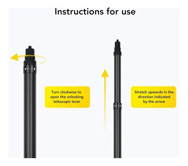 Palo De Selfie Invisible 6.6ft Ultraligero Para Insta360