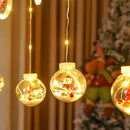 Cortina Extensión De Luces De Navidad De Aros Y Esferas Cálida