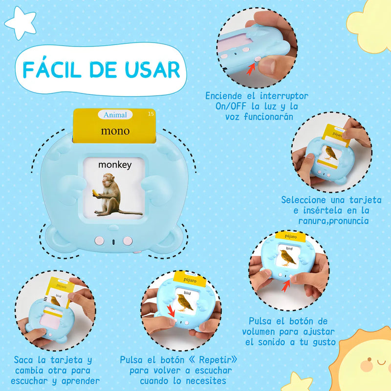 Lictin 255 tarjetas parlantes juguetes de aprendizaje para niños pequeños de 3-6 años educativos preescolares con 510 palabras visuales de terapia del habla sensoriales GCD0101