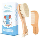Set De Cepillo Y Peine De Madera Para Bebé, Cerdas De Cabra