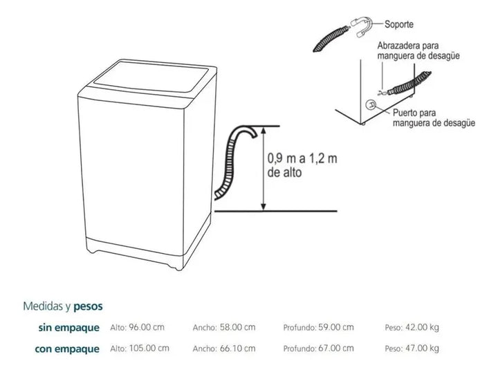 Lavadora Automática Mabe 14 Kg (31 Libras) Carga Superior Diamond Gray