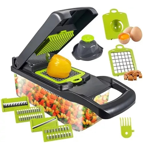 Mandolina Cortador Verduras Multi Picador Vegetales 15 En 1 Negro