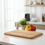 Tabla De Cortar Picar En Madera Bamboo Cocina 40x28 Cm Lisa Con Ranuras