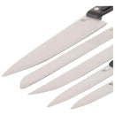 Set 5 Cuchillos En Acero + Tijera Con Base En Madera Just Hc
