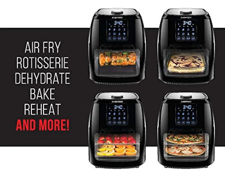 Freidora De Aire Digital Chefman De 6.3 Cuartos + Asador, De