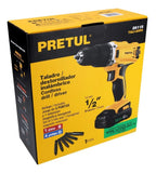 Taladro Inalámbrico 1/2'' 20 V 1500 Rpm Pretul 26118 - Amarillo