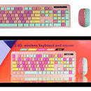 Combo Teclado Mouse Dn-c400 Kit Colores Pastel Color Del Mouse Rosa-celeste