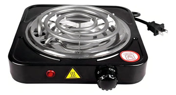 Estufa Eléctrica 1 Puesto 5 Niveles De Temperatura Color Negro