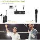 Sistema de micrófono UHF con doble cable Fifine K036, color negro