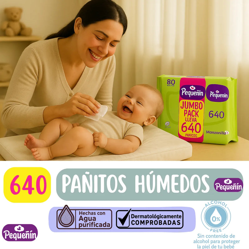 Pañitos Humedos Pequeñin 640und Tollitas Humedas Bebe Pañito