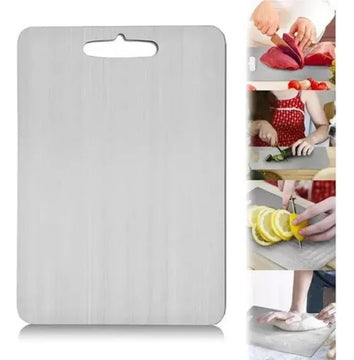 Tabla Cortar Alimentos Acero Inoxidable Antibacterial 30x20 Lisa