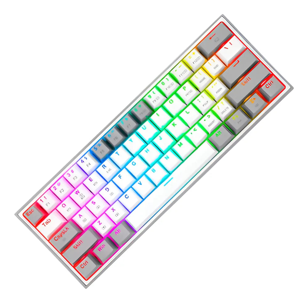 Teclado Wireless Redragon Fizz Pro Rgb 60% White/grey Sw Red Idioma Español Color Del Teclado Blanco/gris