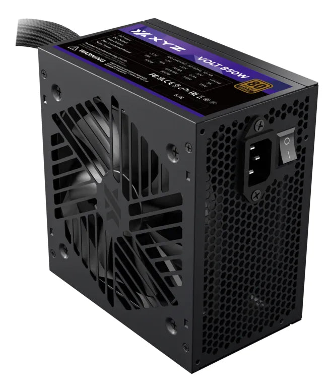 Fuente De Poder Certificada Xyz Volt 850w 80+ Bronce | Cables Reforzados | Low Noise | Proteccion Integrada | 80% De Eficiencia Energetica