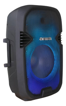 Cabina Aiwa AWSP15TWL Bluetooth Radio Fm Microfono Tripode Color Negro