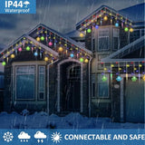 Luces Led Navideñas Vihose: Cortina De Copos De Nieve 23ft