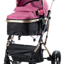 Coche Bebé Moises Plegable Ebaby Color Rosado Chasis Dorado