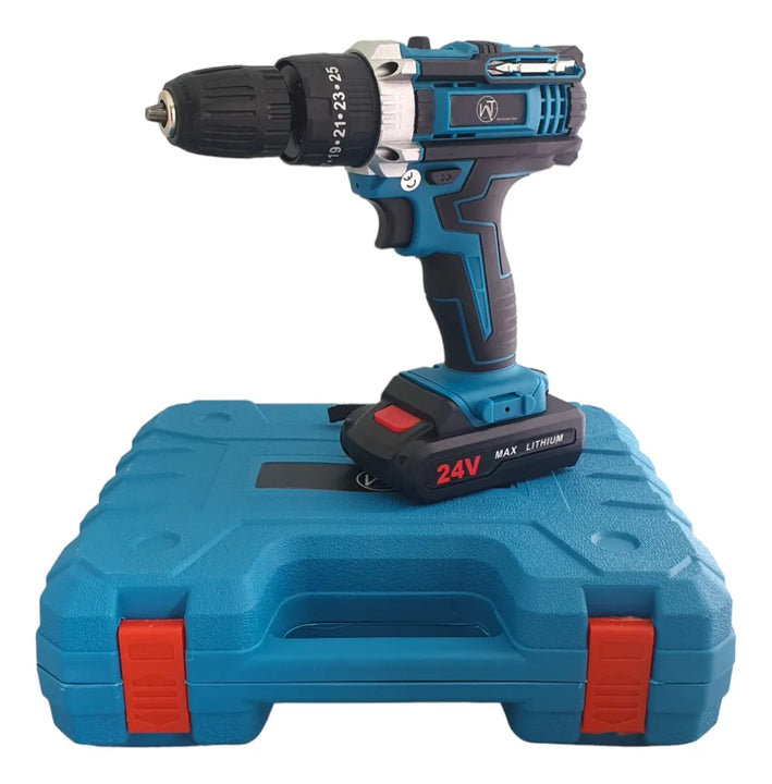 Taladro Percutor Inalambrico Trabajo Industrial 3/8 Color Azul Frecuencia 60 24