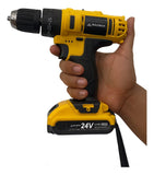 Taladro Atornillador Inalámbrico 10mm Magnux 24v 1 Bat 23 Nm Amarillo