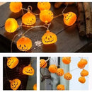 Guirnalda 10 Led Calabazas Extensión Halloween 2mt Pilas Aa