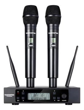 Microfonos Inalambricos Doble Takstar Ts3310 100mt 100ch Uhf Negro