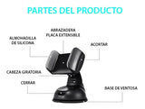 Soporte De Celular Para Carro Holder Antideslizante Ventosa Negro