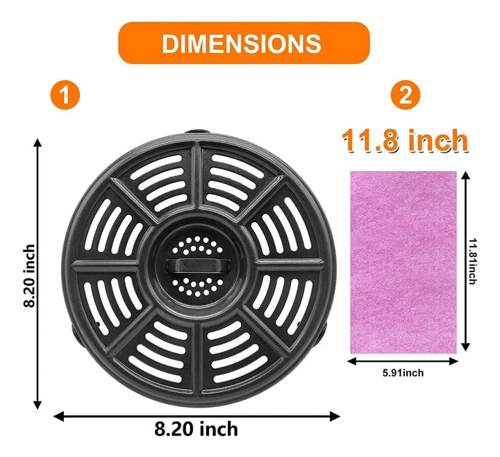 Heisenlin Freidora De Aire De 6.5 Cuartos De Galón Para Fr.