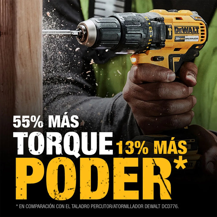 Taladro/Atornillador De Iacto 20 V MAX De 1/2Pg + (1) Batería 2Ah + Carg + Bolso Dewalt DCD7781D1-B3