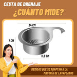 Colador Drenaje Metalico Acero Inoxidable Residuo Alimento Plateado