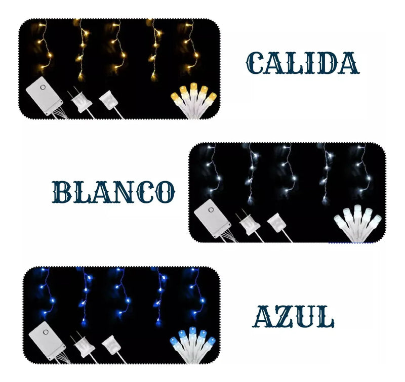 Luz Led Decorativa Luces Navideñas Luces De Navidad Cortina9 Azul