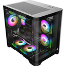 Gabinete Gamer Iceberg Crystal Wave M Negra Argb 3 Fans Negro