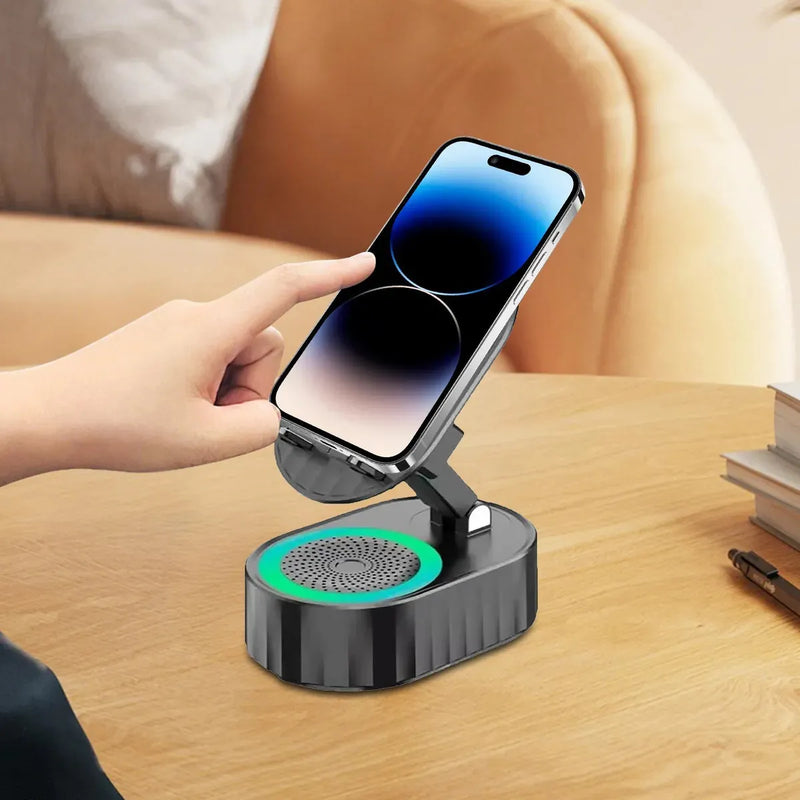 Soporte De Telefono Con Audio Por Induccion + Bluetooth +luz Disponible