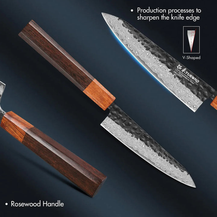 Turwho Cuchillo Utilitario Japones De 5 Pulgadas Forjado A M