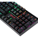 Teclado gamer Redragon Mitra QWERTY Outemu Blue español latinoamérica color negro con luz RGB