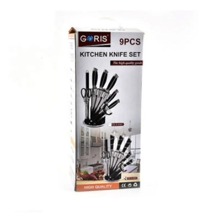 Set De Cuchillos De Cocina En Acero Inoxidable 9 Piezas Plateado
