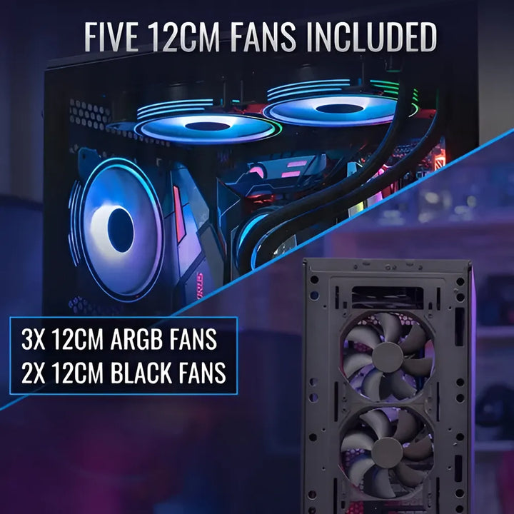 Chasis Gabinete Gamer Aerocool Interstellar + Rgb 5 Fans Color Negro