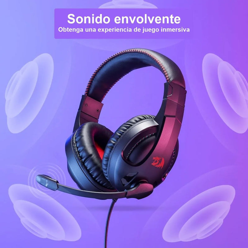 Diadema Gamer Redragon H211-rgb Cronus Micrófono Plug 3.5mm Negro